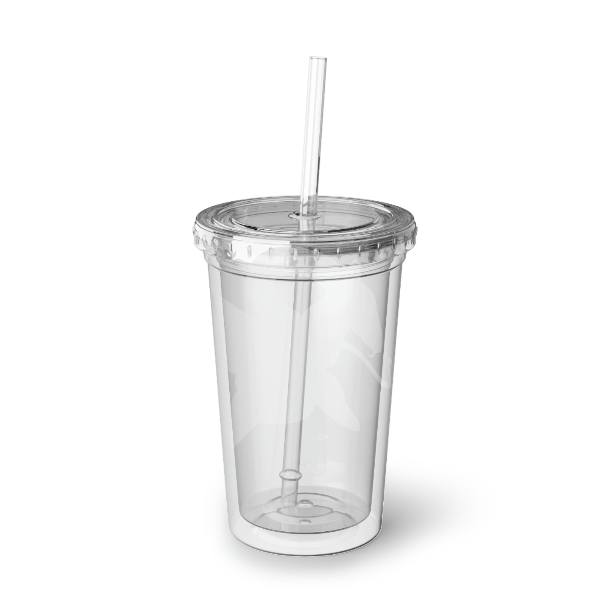 Rengitsu Suave Acrylic Cup with vibrant artwork, double-wall insulation, and a straw, perfect for hot and cold beverages.