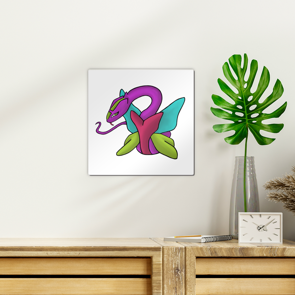 Rengitsu Wall Tile in gloss white finish, showcasing vibrant images with repositionable adhesive for easy display.