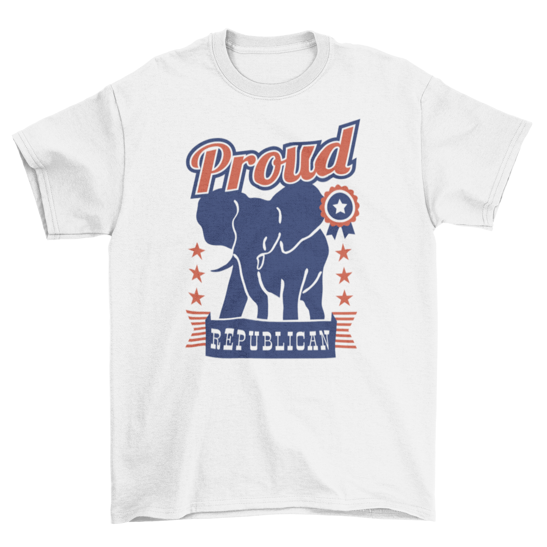 White "Proud Republican" elephant shirt.
