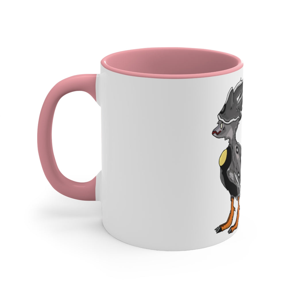Rerann 11oz Accent Mug featuring a white ceramic body with a colored interior and handle, perfect for personalized designs.