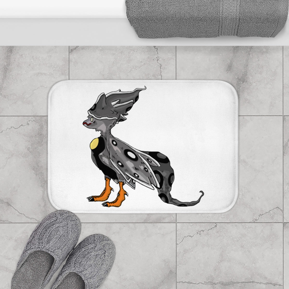 Rerann Bath Mat featuring anti-slip backing and stylish design in a bathroom setting.