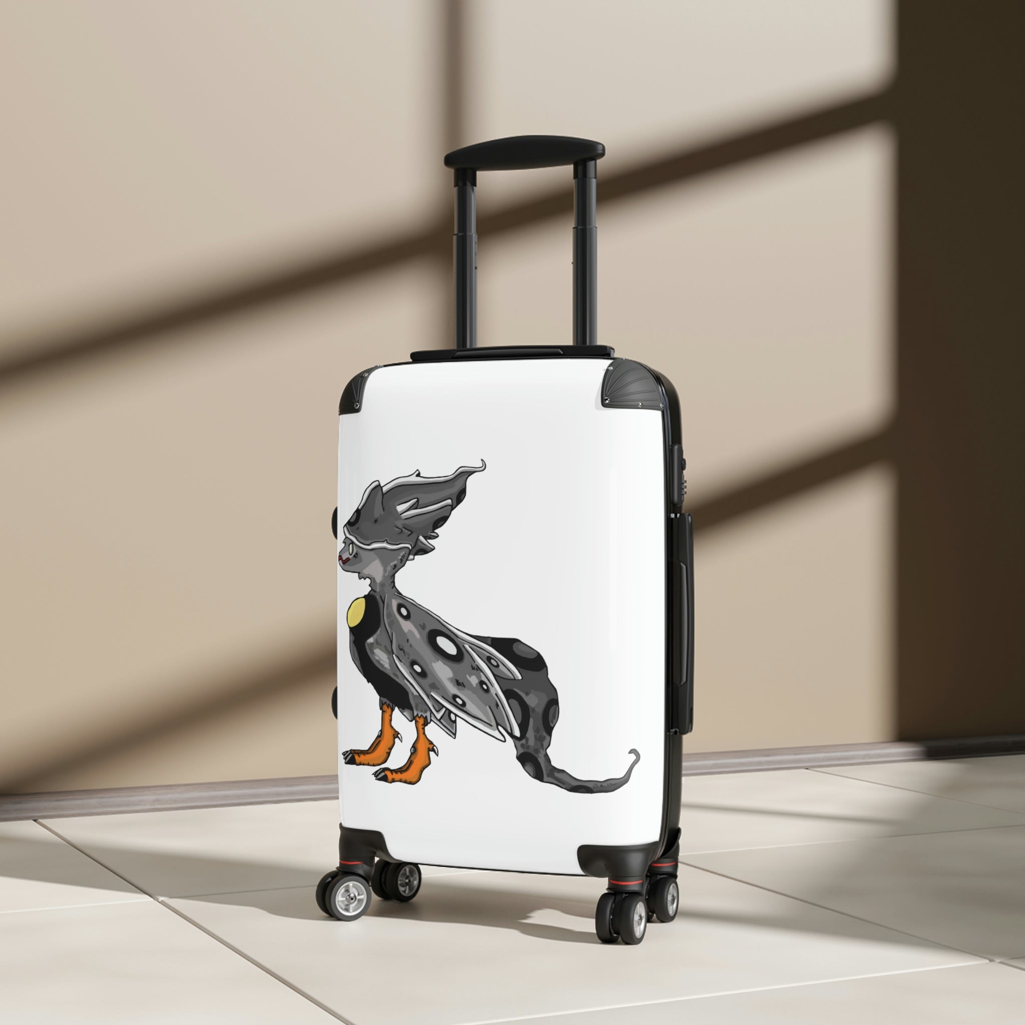 Rerann Cabin Suitcase featuring a personalized design, lightweight polycarbonate shell, and adjustable handle, ideal for stylish travel.