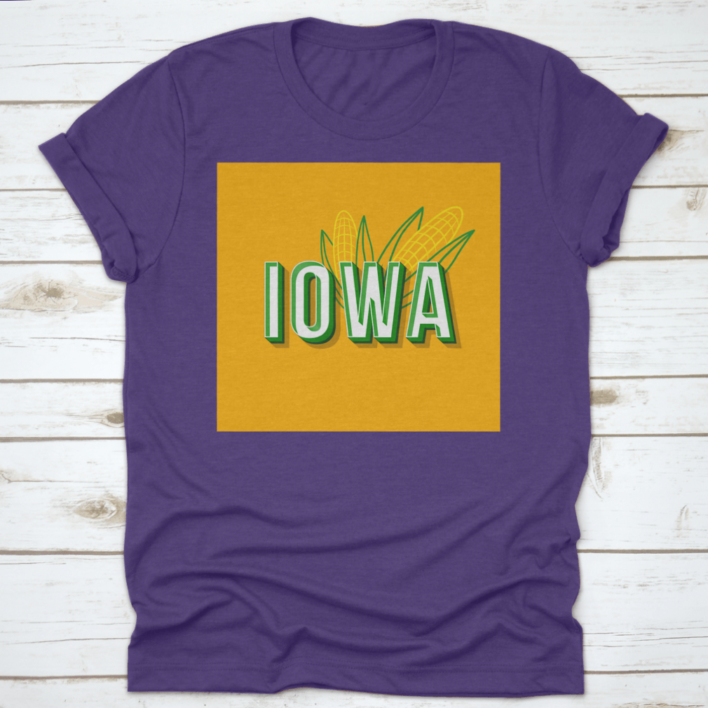 Retro Bold Font showcasing vintage 3D typeface inspired by Iowa's pop art style, displayed on a soft cotton fabric.