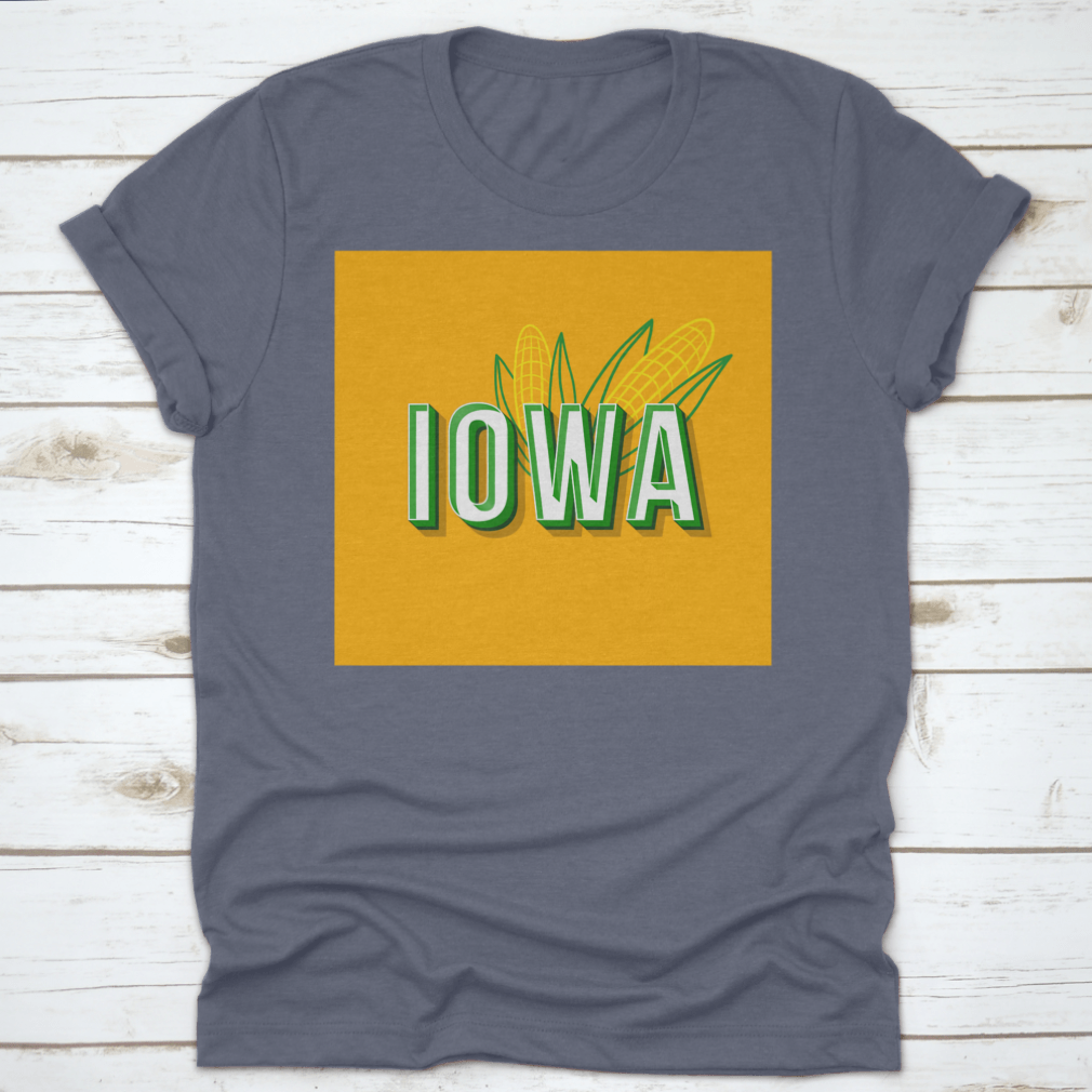 Retro Bold Font showcasing vintage 3D typeface inspired by Iowa's pop art style, displayed on a soft cotton fabric.