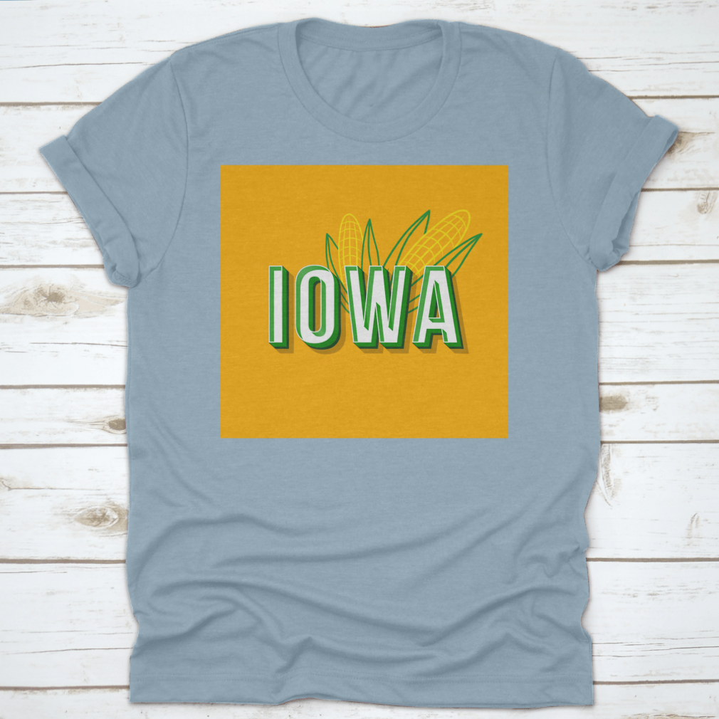 Retro Bold Font showcasing vintage 3D typeface inspired by Iowa's pop art style, displayed on a soft cotton fabric.