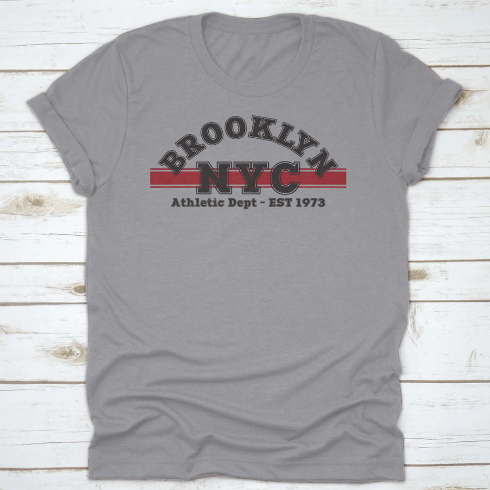 Retro College Style Brooklyn NYC Typography Slogan Print on a cotton fabric, showcasing vibrant lettering and a stylish design.