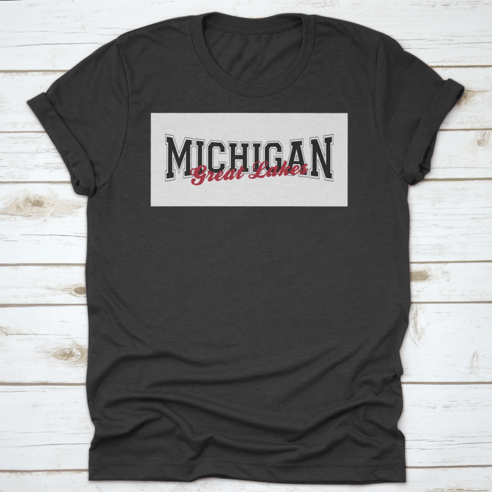 Retro College Varsity Font Typography print featuring Michigan Great Lake slogan on a comfortable cotton fabric.