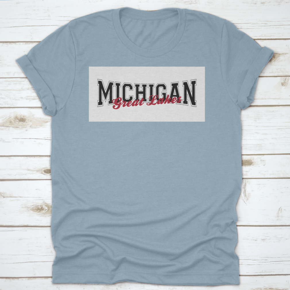 Retro College Varsity Font Typography print featuring Michigan Great Lake slogan on a comfortable cotton fabric.