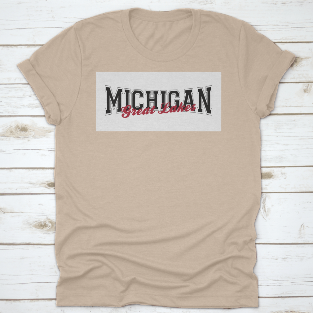 Retro College Varsity Font Typography print featuring Michigan Great Lake slogan on a comfortable cotton fabric.