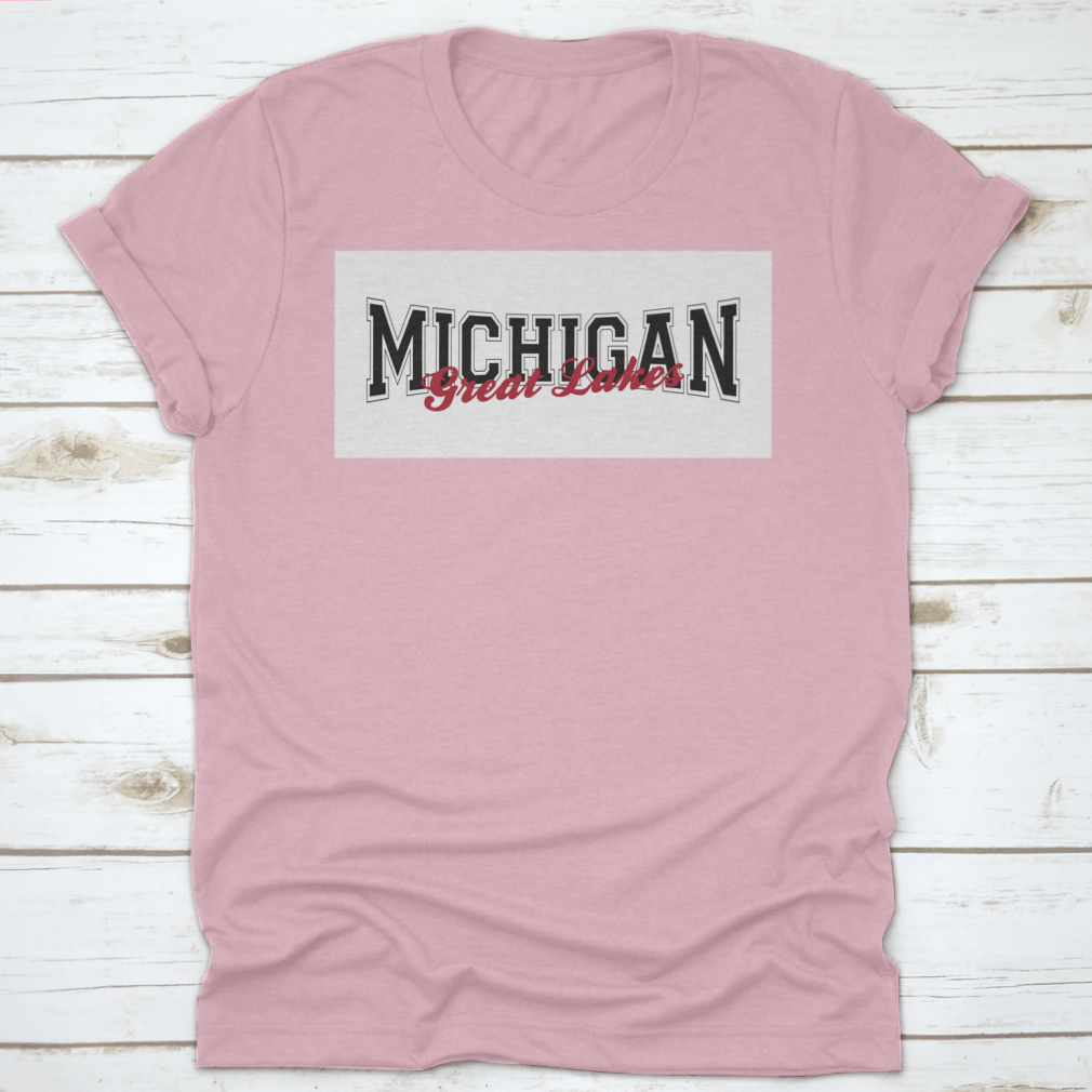 Retro College Varsity Font Typography print featuring Michigan Great Lake slogan on a comfortable cotton fabric.