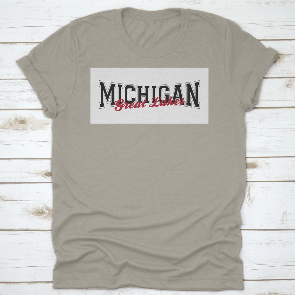 Retro College Varsity Font Typography print featuring Michigan Great Lake slogan on a comfortable cotton fabric.