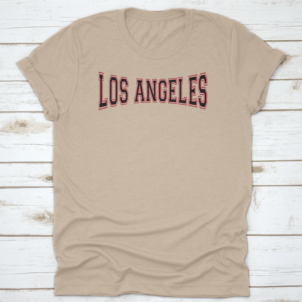 Retro College Varsity Sportswear featuring typography from Los Angeles, made from 100% cotton with a classic fit and durable construction.