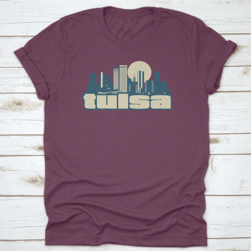 A vintage postcard vector of Tulsa, Oklahoma skyline, showcasing iconic buildings and a nostalgic design.