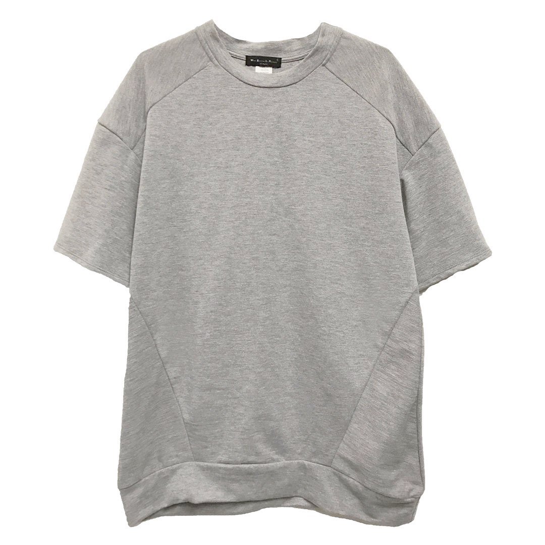 A stylish grey oversized 1/2 sleeve tee made from 100% cotton, perfect for casual wear.