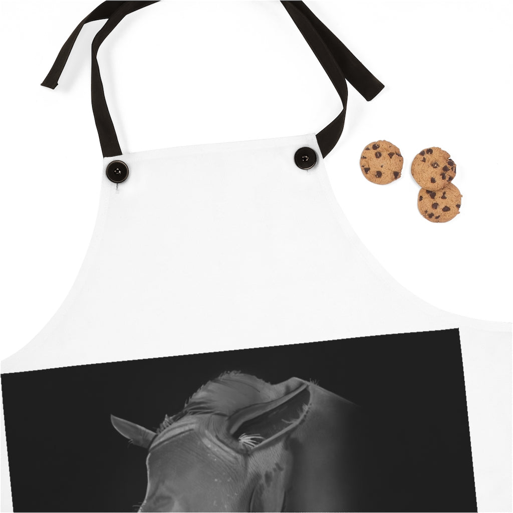 Rhino Apron featuring a stylish design, lightweight polyester fabric, and black detachable twill straps, perfect for cooking and grilling.