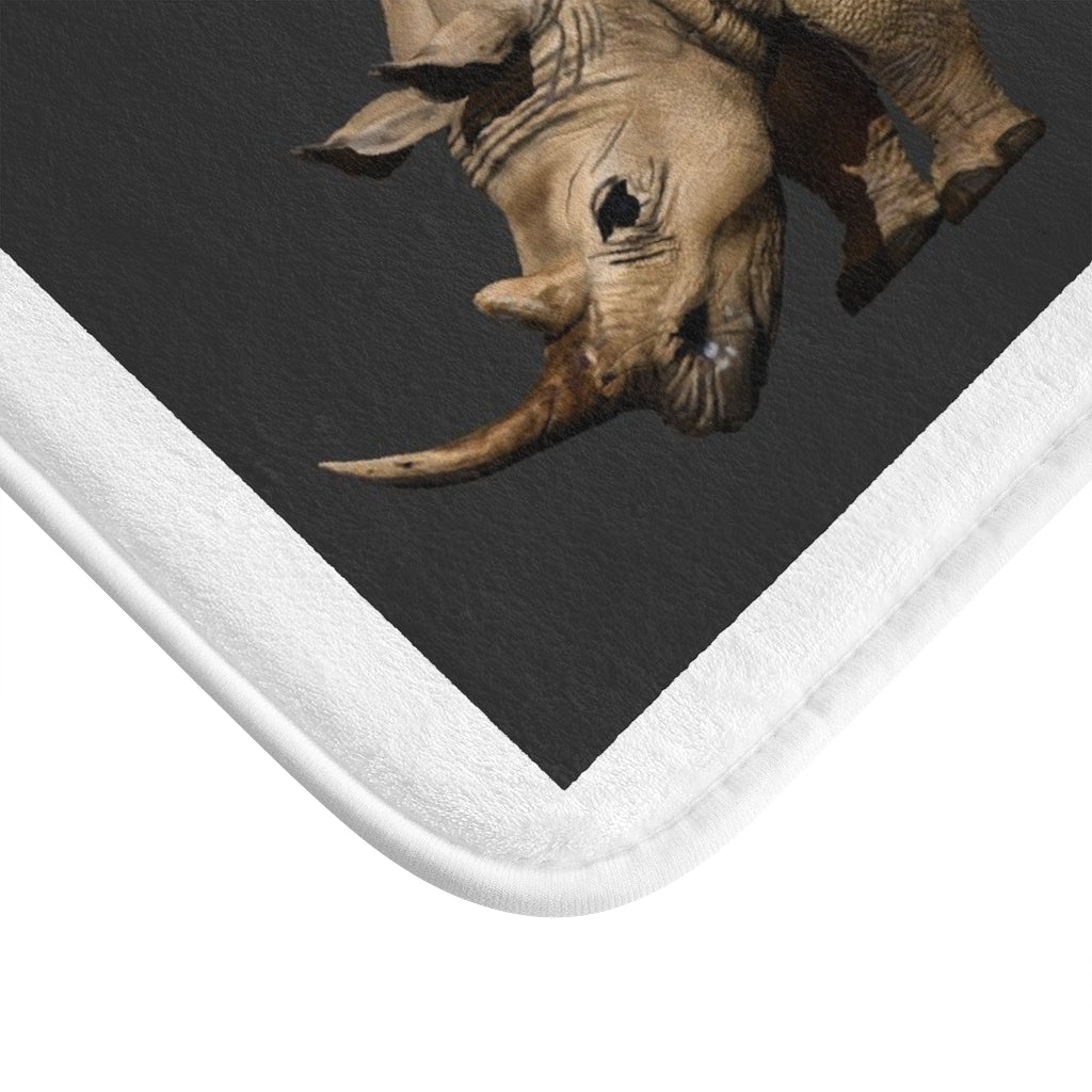 Rhino Bath Mat featuring stylish design and anti-slip backing, made from soft microfiber material.