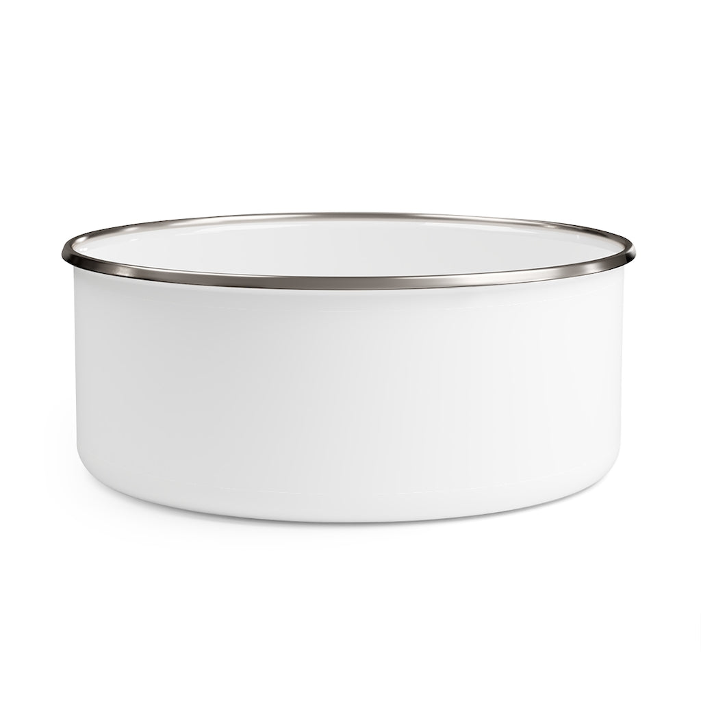 Rhino Enamel Bowl made of stainless steel with a translucent plastic lid, showcasing a stylish hipster chic design.