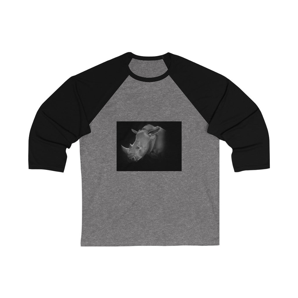 Rhino Unisex 3/4 Sleeve Baseball Tee in various colors, showcasing its modern fit and ribbed collar.
