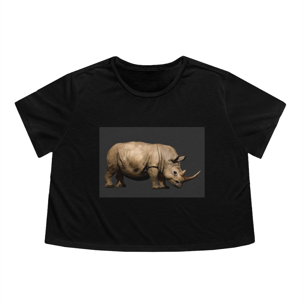 Rhino Women's Flowy Cropped Tee in various colors, showcasing its soft fabric and stylish design.