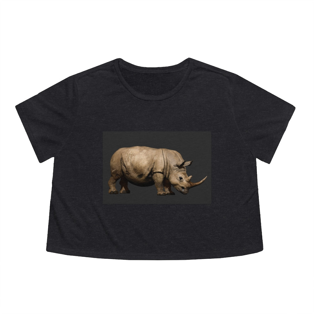 Rhino Women's Flowy Cropped Tee in various colors, showcasing its soft fabric and stylish design.