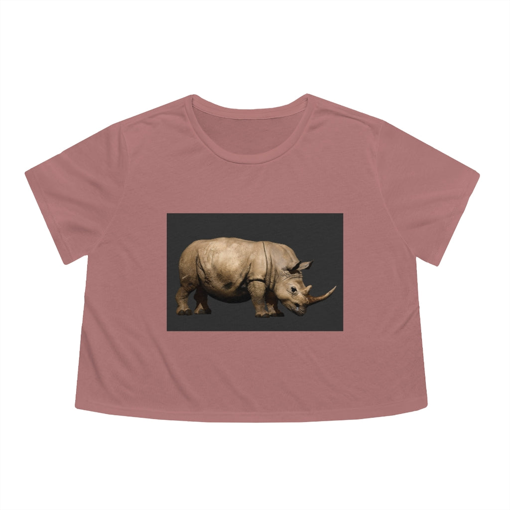 Rhino Women's Flowy Cropped Tee in various colors, showcasing its soft fabric and stylish design.