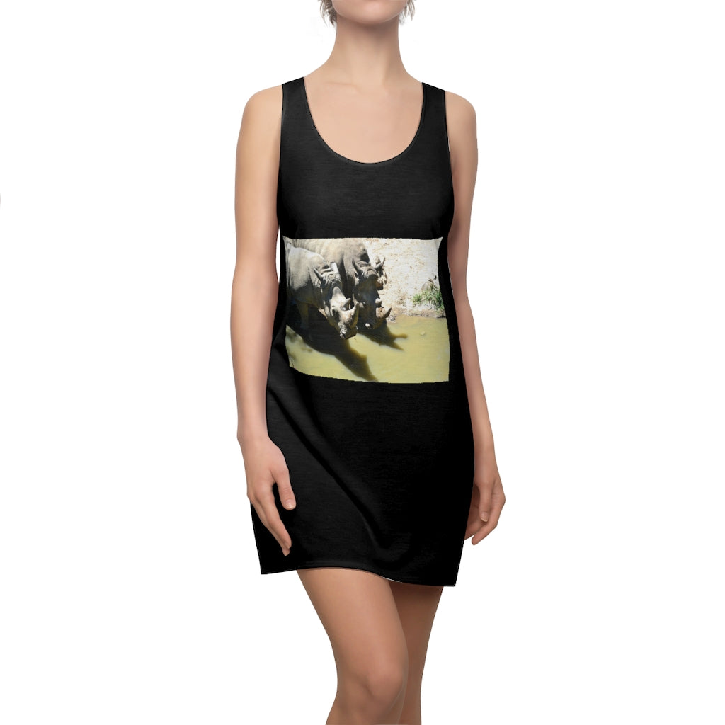 Rhinos Women's Cut & Sew Racerback Dress showcasing a stylish and feminine design, perfect for casual outings and warm weather.