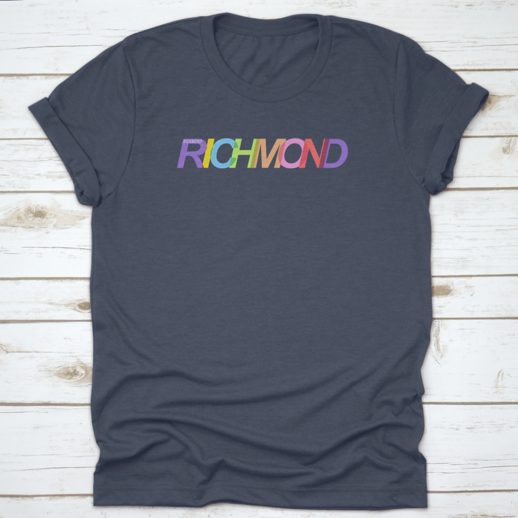 RICHMOND vector design t-shirt on a white background, showcasing the city name in bold letters.