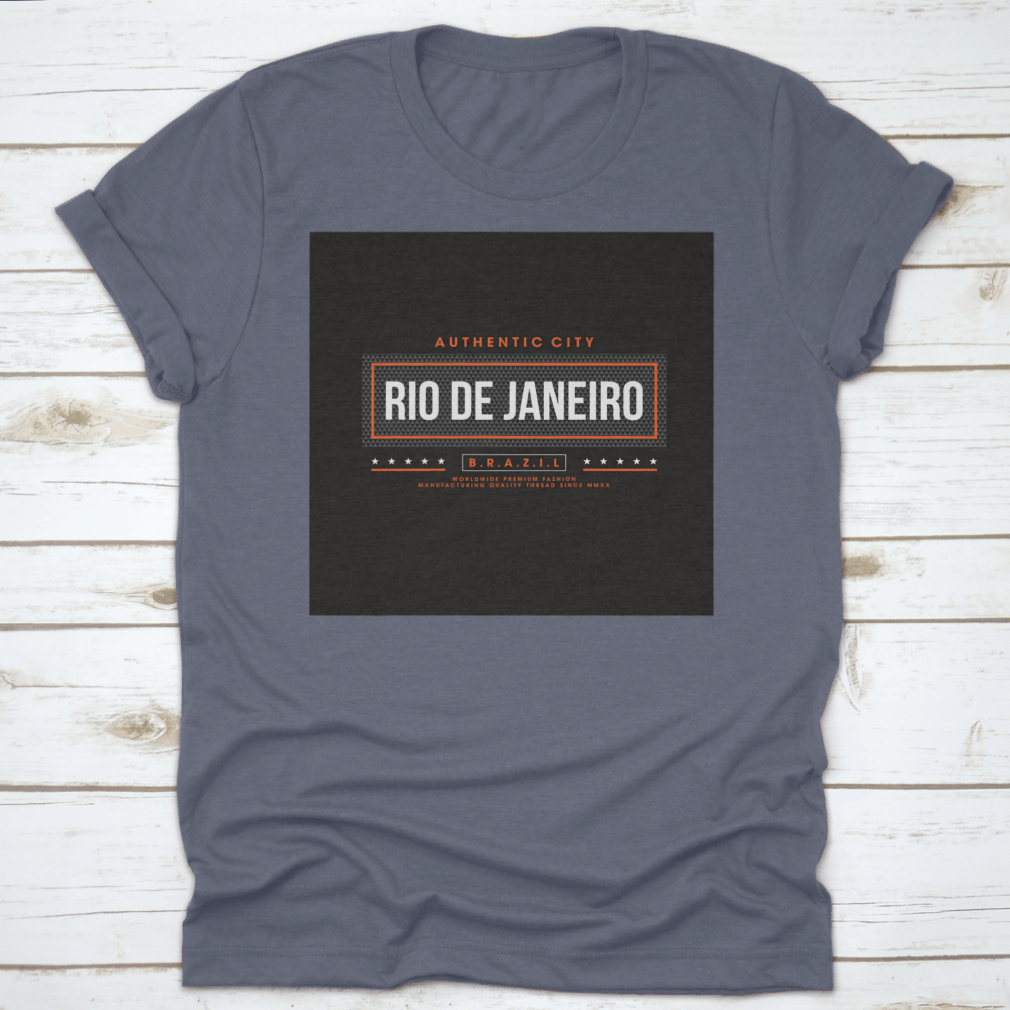 A vintage-style t-shirt featuring the iconic Rio De Janeiro design, made from 100% cotton, showcasing a classic fit and midweight fabric.