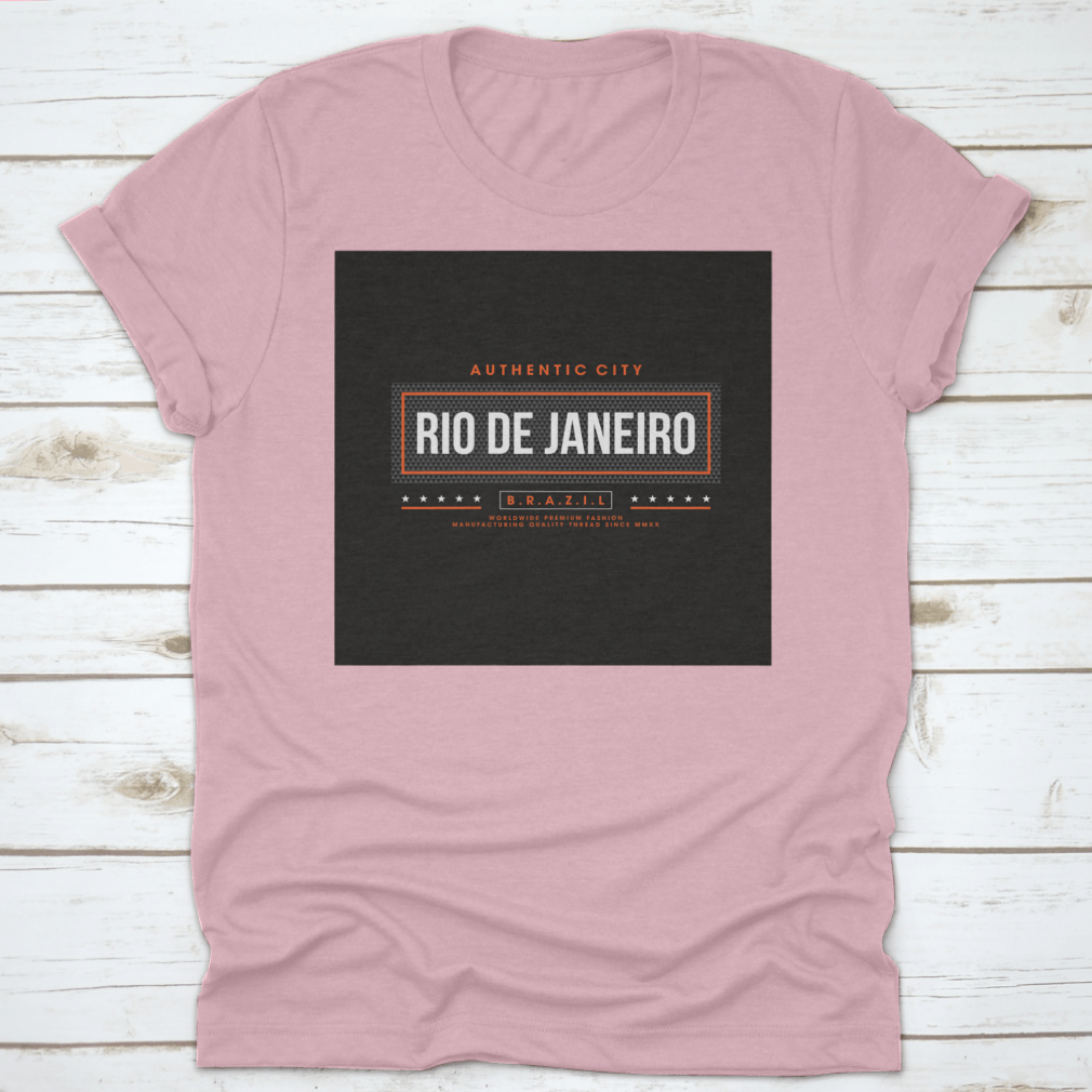 A vintage-style t-shirt featuring the iconic Rio De Janeiro design, made from 100% cotton, showcasing a classic fit and midweight fabric.