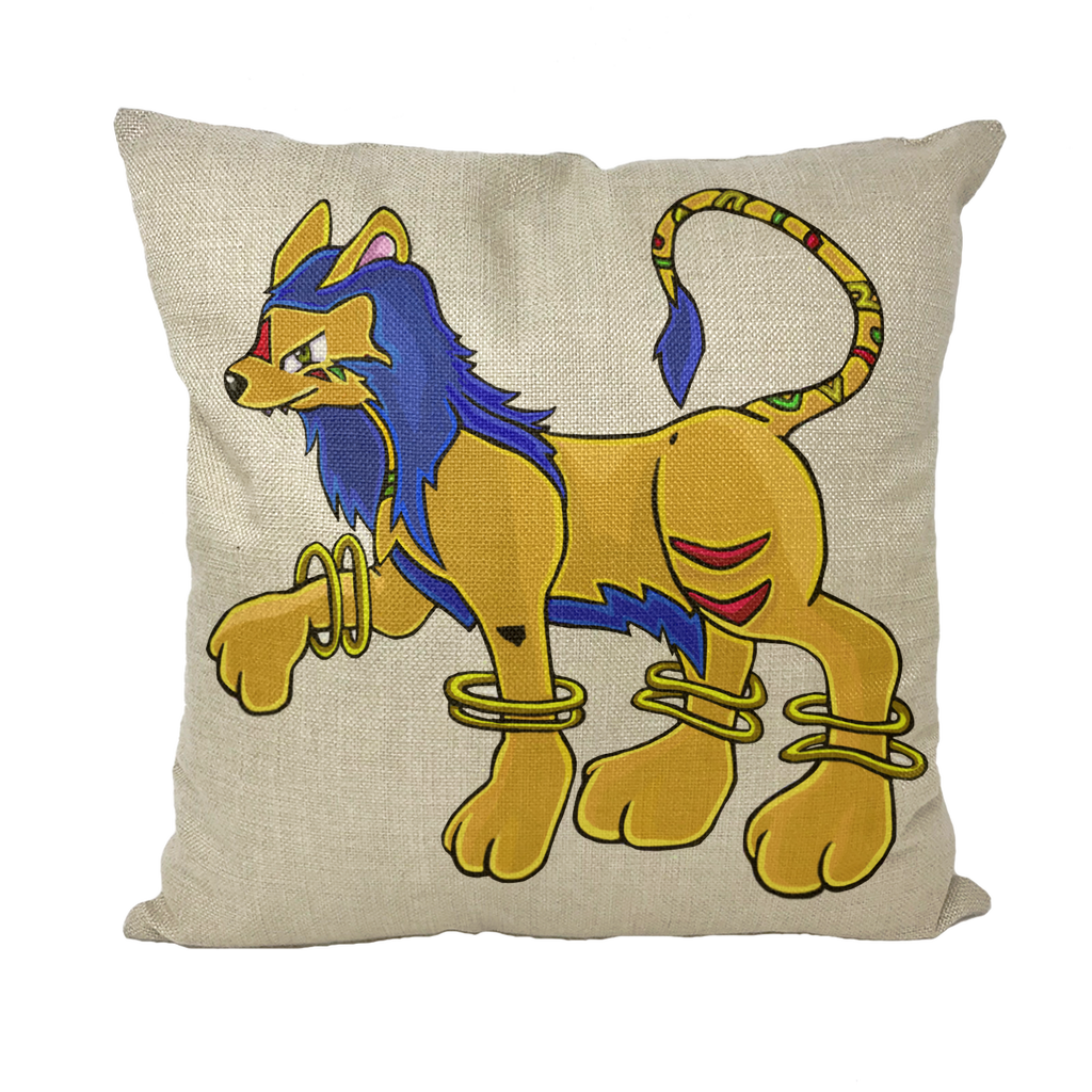Roararing Throw Pillows in various styles including linen, canvas, and suede, showcasing vibrant colors and textures.