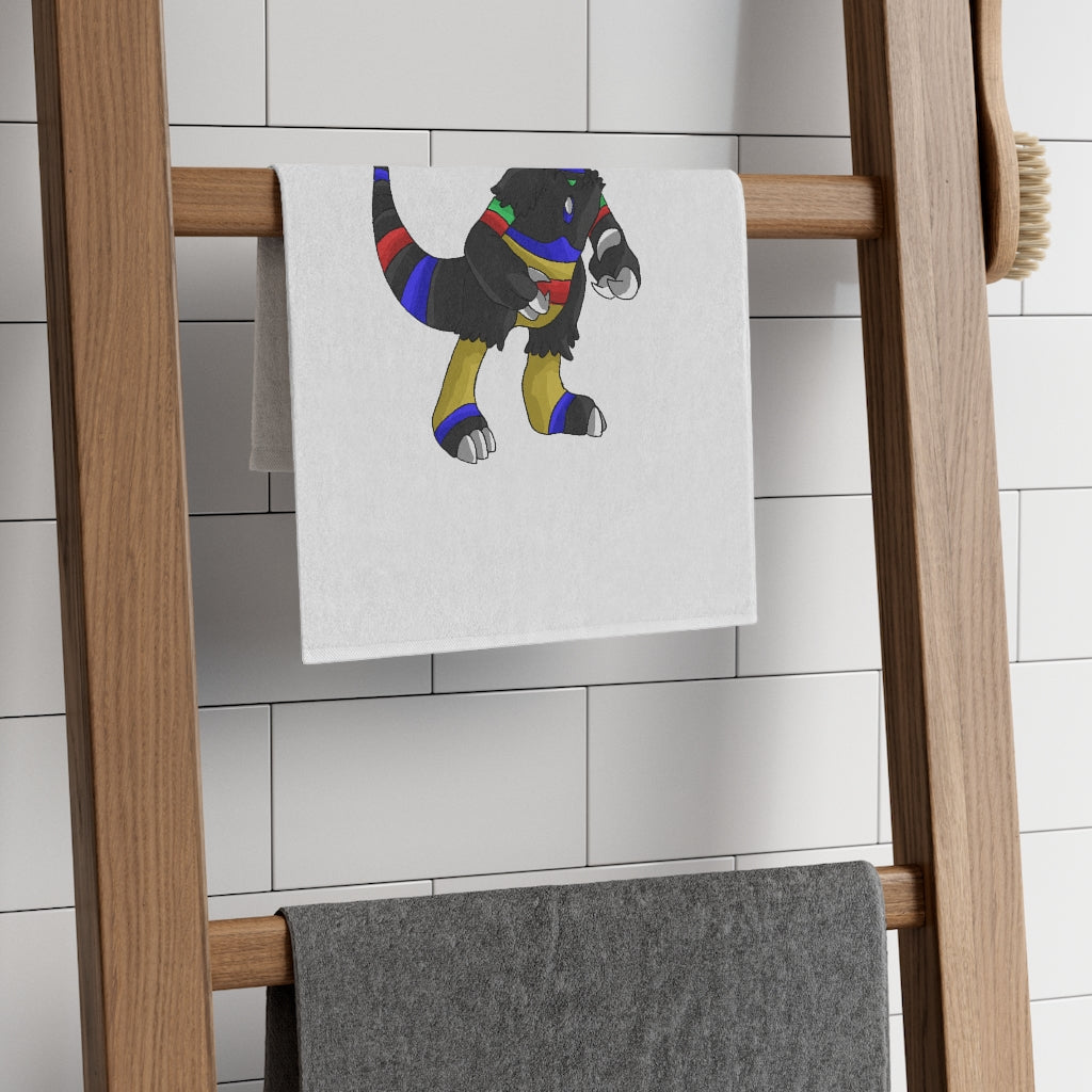 Rocino Rally Towel measuring 11x18 inches, featuring a soft polyester front and absorbent cotton backing, ideal for personalized designs.