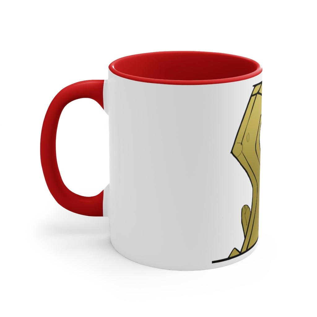 Rock Accent Coffee Mug, 11oz with a vibrant two-tone design featuring a colored interior and C-handle, perfect for coffee lovers.