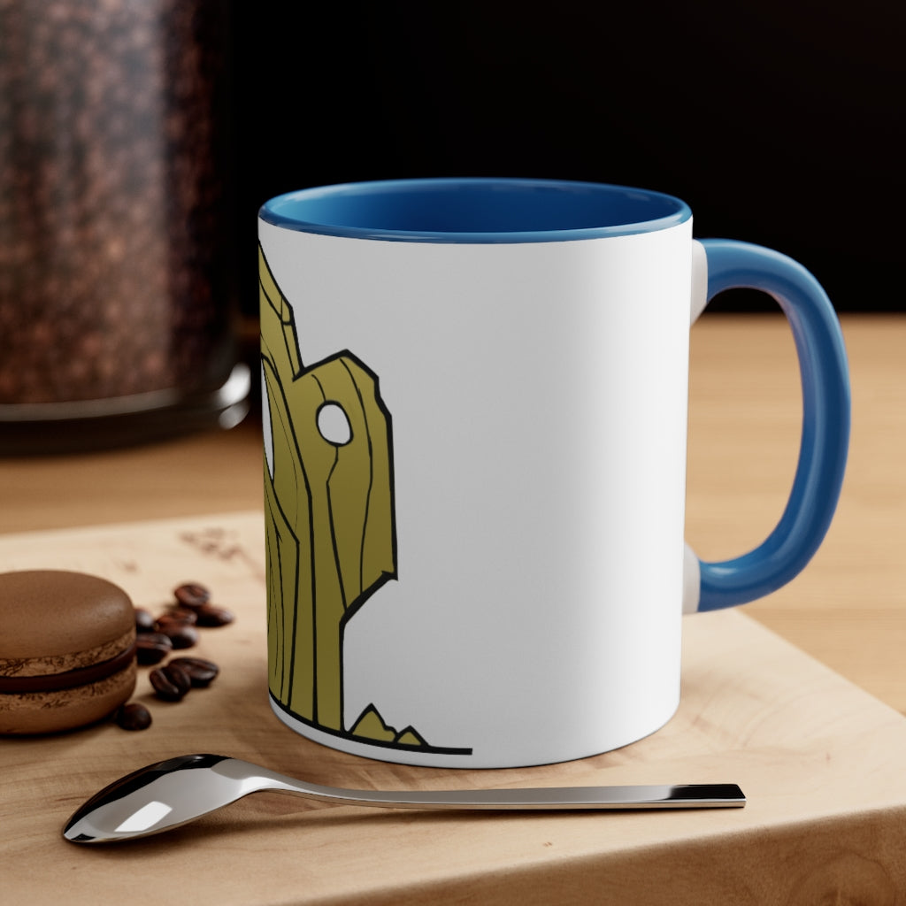 Rock Accent Coffee Mug, 11oz with a vibrant two-tone design featuring a colored interior and C-handle, perfect for coffee lovers.