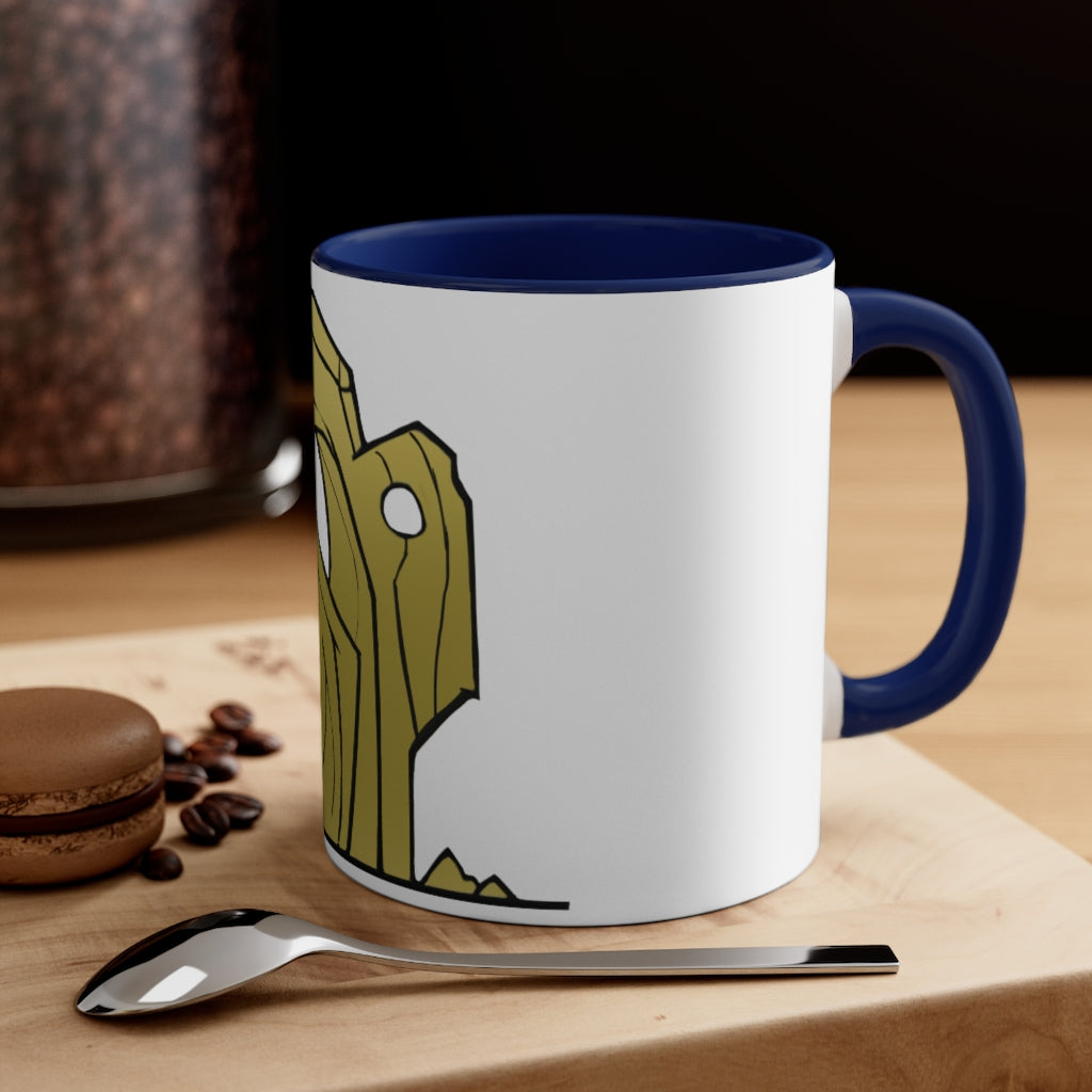 Rock Accent Coffee Mug, 11oz with a vibrant two-tone design featuring a colored interior and C-handle, perfect for coffee lovers.