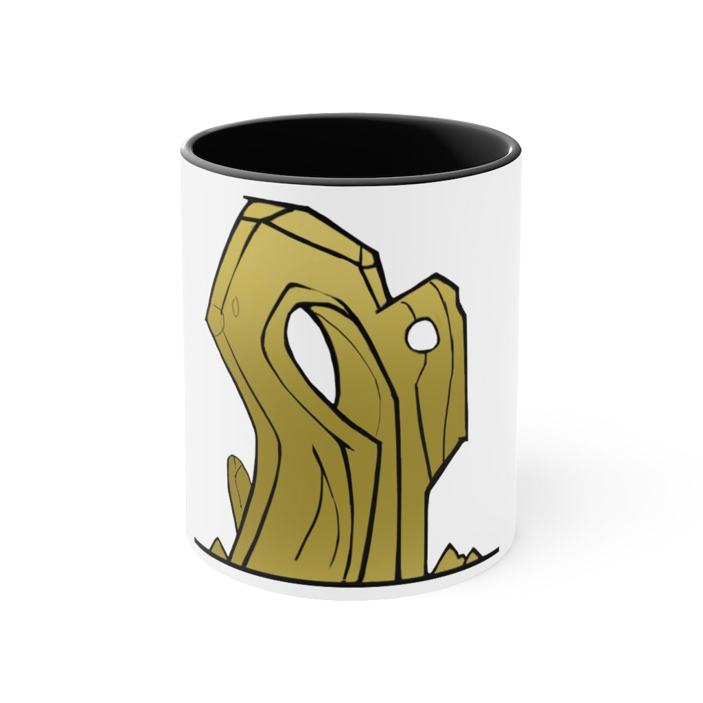 Rock Accent Coffee Mug, 11oz with a vibrant two-tone design featuring a colored interior and C-handle, perfect for coffee lovers.