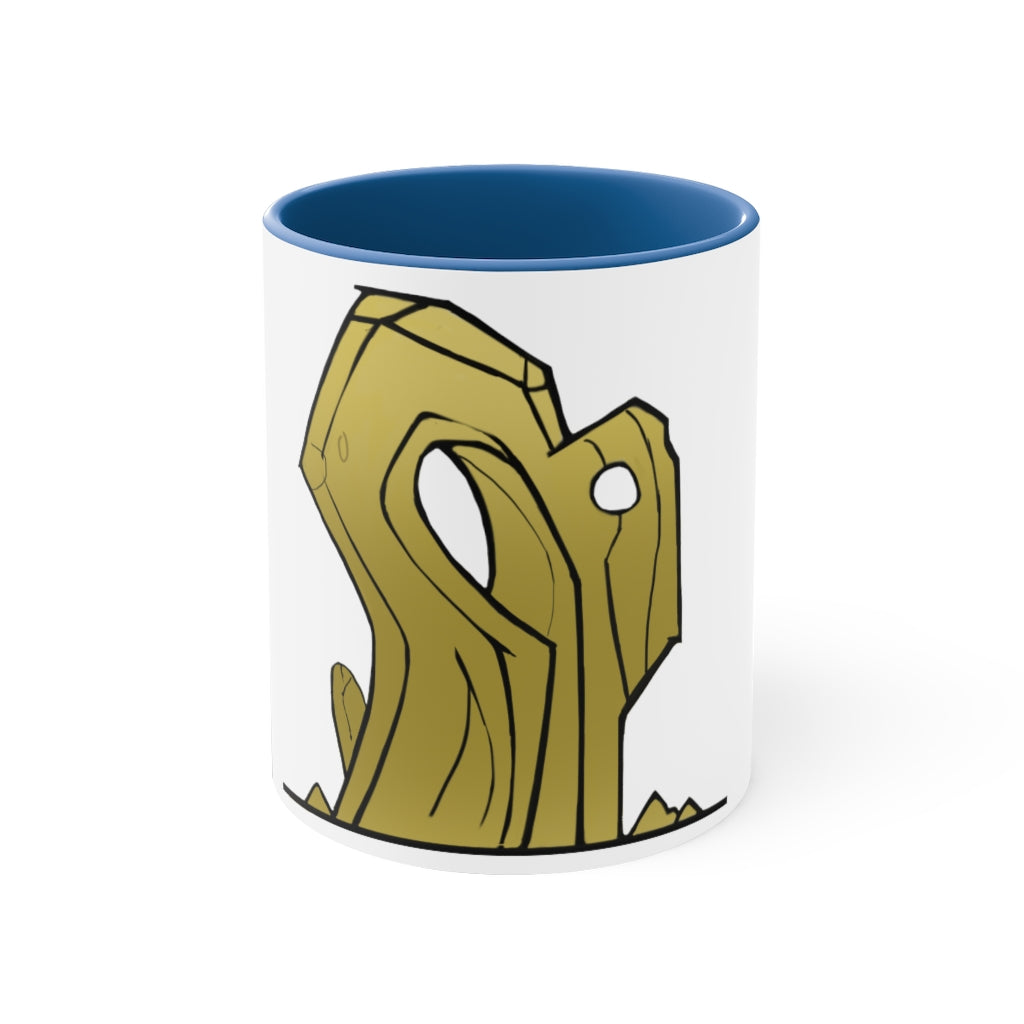 Rock Accent Coffee Mug, 11oz with a vibrant two-tone design featuring a colored interior and C-handle, perfect for coffee lovers.