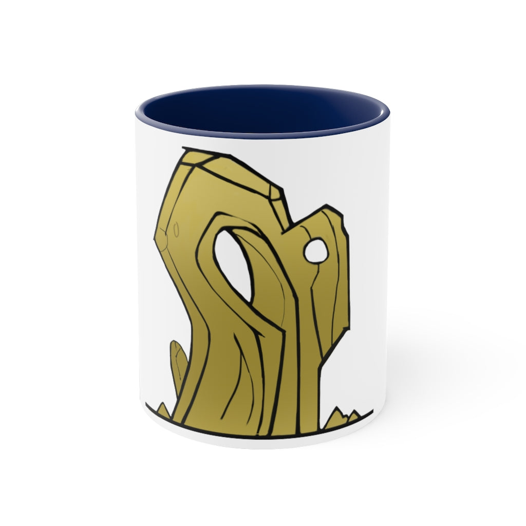 Rock Accent Coffee Mug, 11oz with a vibrant two-tone design featuring a colored interior and C-handle, perfect for coffee lovers.