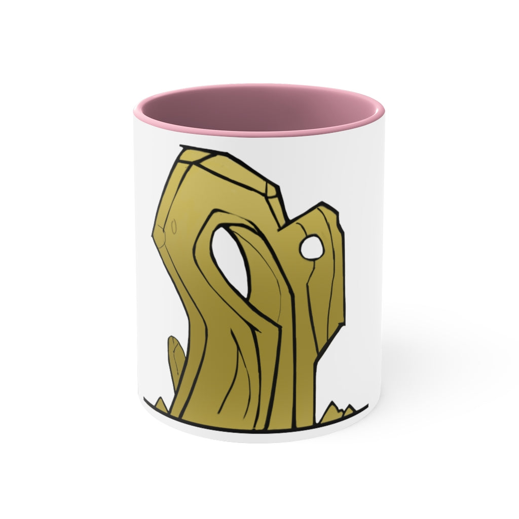 Rock Accent Coffee Mug, 11oz with a vibrant two-tone design featuring a colored interior and C-handle, perfect for coffee lovers.