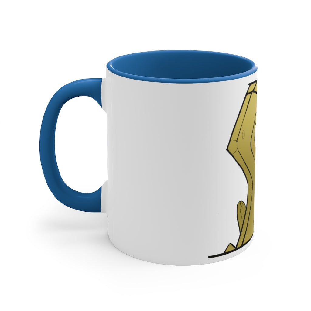 Rock Accent Coffee Mug, 11oz with a vibrant two-tone design featuring a colored interior and C-handle, perfect for coffee lovers.