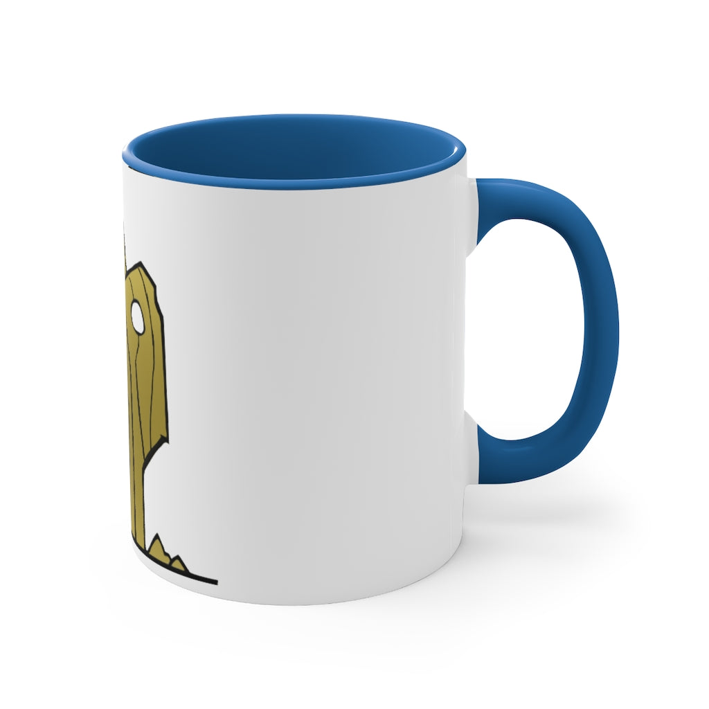 Rock Accent Coffee Mug, 11oz with a vibrant two-tone design featuring a colored interior and C-handle, perfect for coffee lovers.