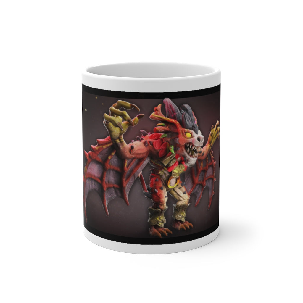 A whimsical Rock Creature Color Changing Mug showcasing vibrant colors as it transforms with hot liquid, featuring a C-handle and rounded corners.