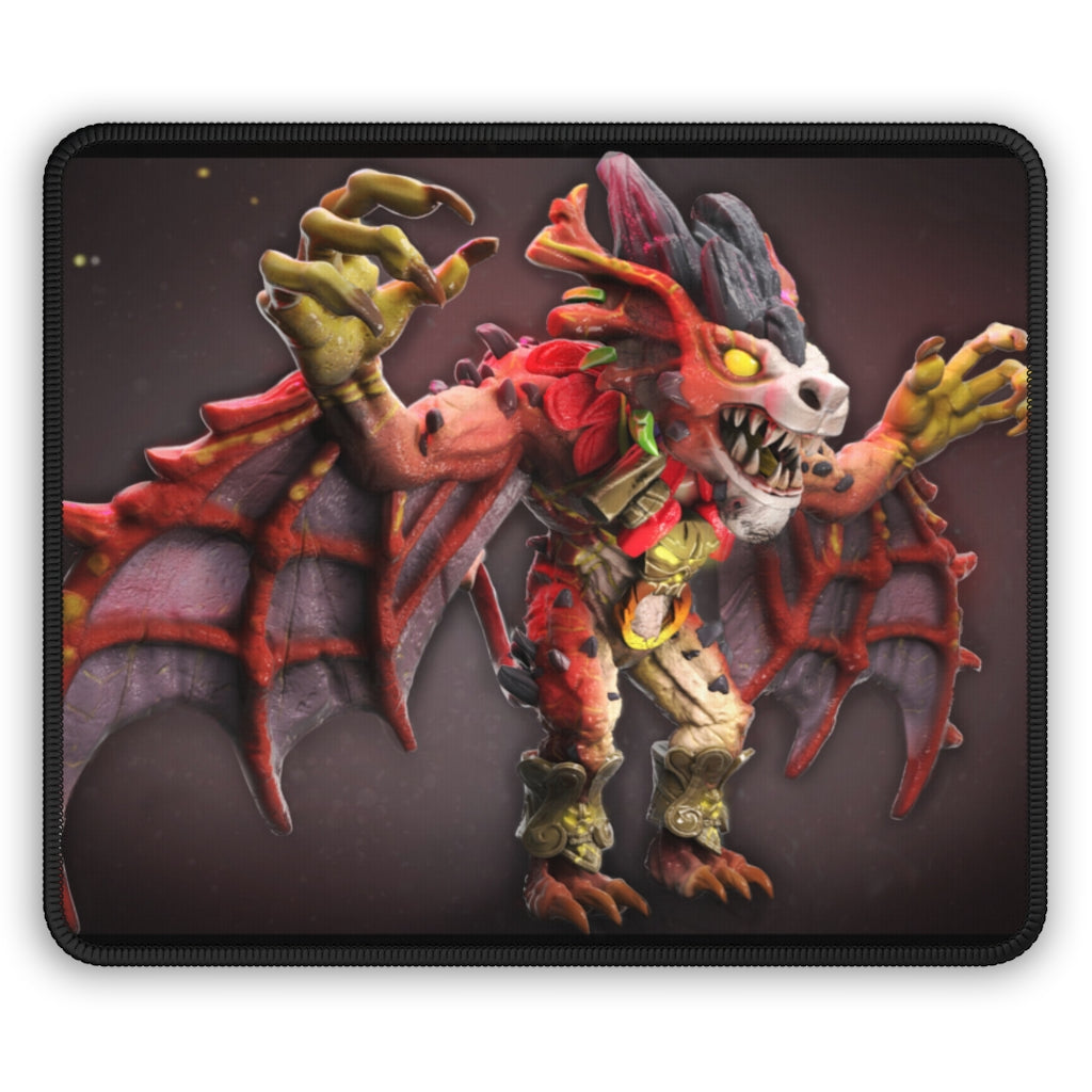 Rock Creature Gaming Mouse Pad featuring vibrant designs and stitched edges, perfect for gaming and work.