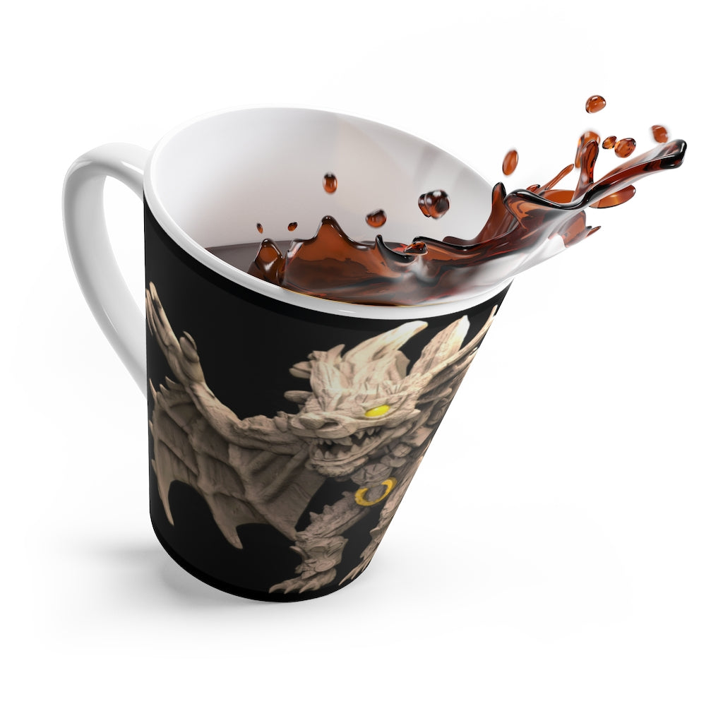 Rock Creature Latte Mug featuring a unique design, durable ceramic material, and a comfortable C-handle.