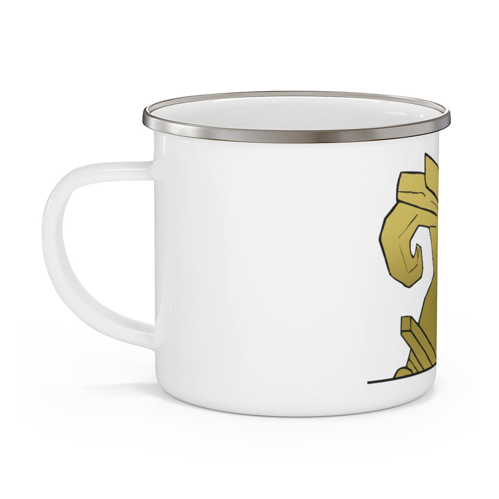 Rock Enamel Camping Mug with a stylish design, featuring a C-handle and personalized full-color printing, perfect for outdoor adventures.