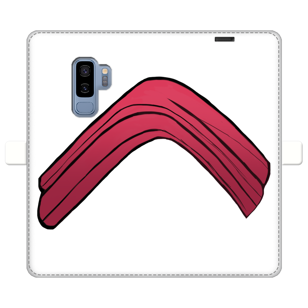 Rock Fully Printed Wallet Case featuring vibrant UV-printed designs, made of faux leather with a magnetic closure, suitable for iPhone and Samsung models.