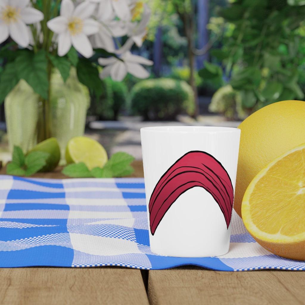 A personalized Rock Shot Glass made of white ceramic with a customizable interior, available in white or black, perfect for events and gifting.