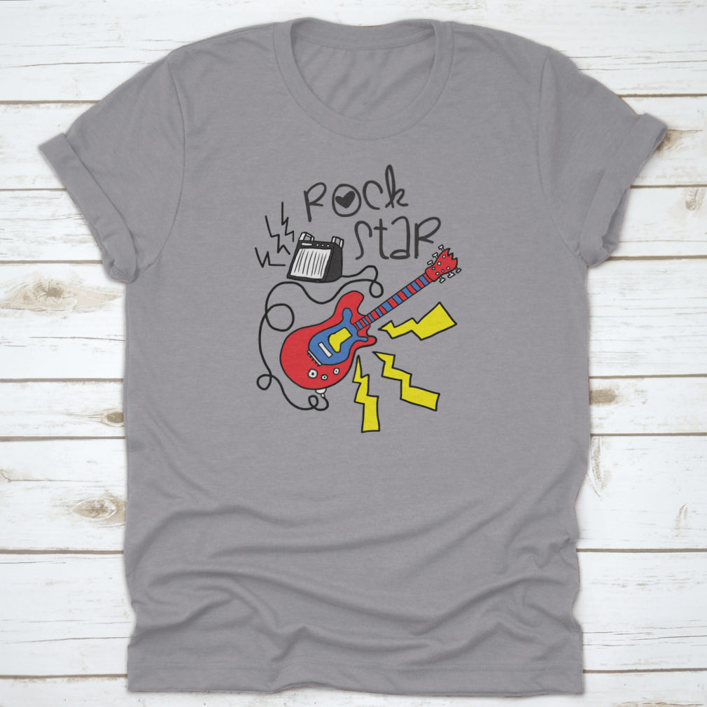 Rock Star T-Shirt featuring cute cartoon character graphics on a soft cotton fabric, perfect for casual wear.