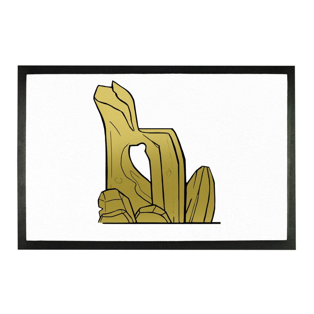 Rock Sublimation Doormat featuring a customizable polyester patch panel on a durable rubber base, ideal for personalized designs.