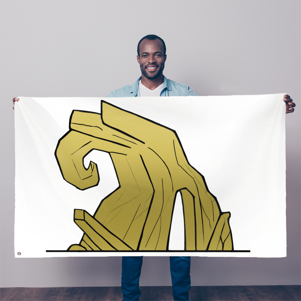 Rock Sublimation Flag measuring 5FT x 3FT, made of 100% polyester with vibrant colors and double-stitched edges.