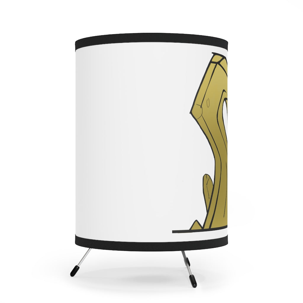 Rock Tripod Lamp featuring a high-resolution printed shade and a sturdy galvanized steel tripod base, ideal for modern decor.